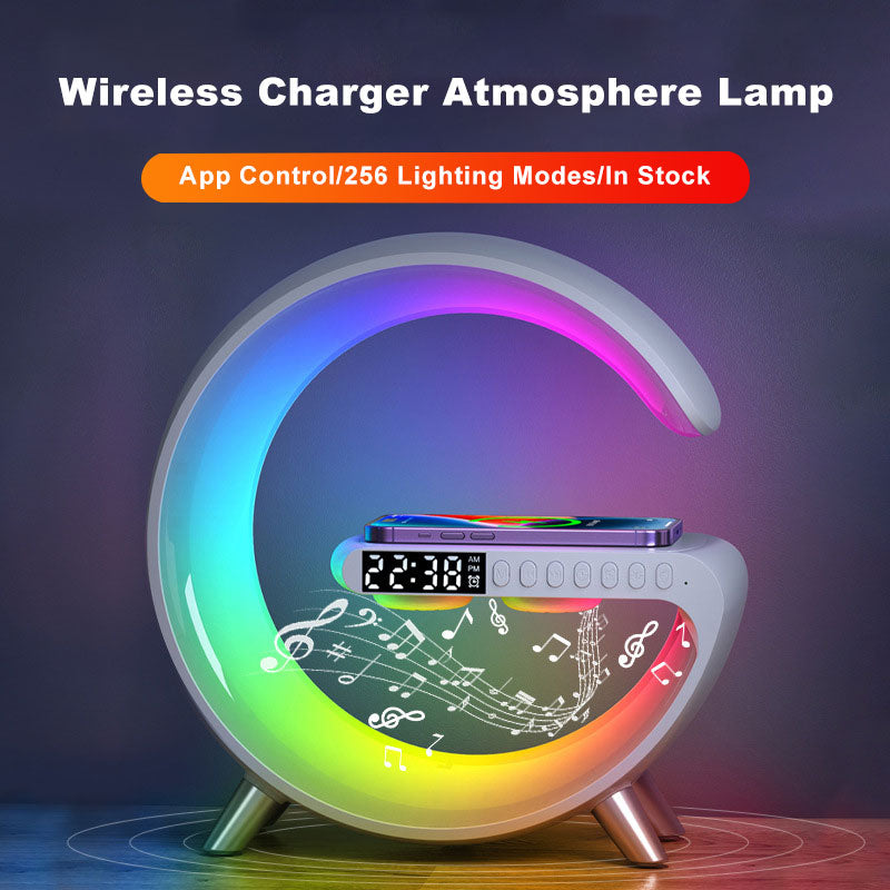 New Intelligent G Shaped LED Lamp Bluetooth Speaker Wireless Charger