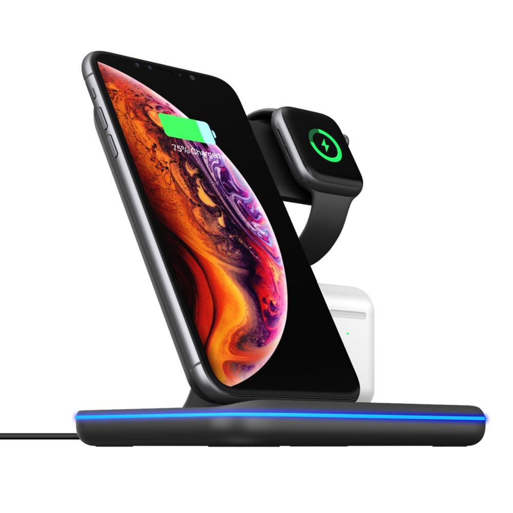 Mobile Phone Watch Earphone Wireless Charger 3 In 1 Stand