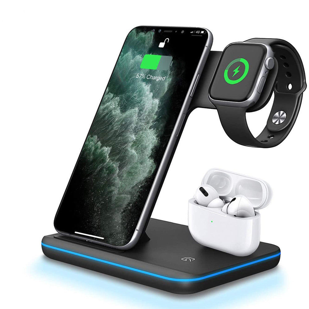 Mobile Phone Watch Earphone Wireless Charger 3 In 1 Stand