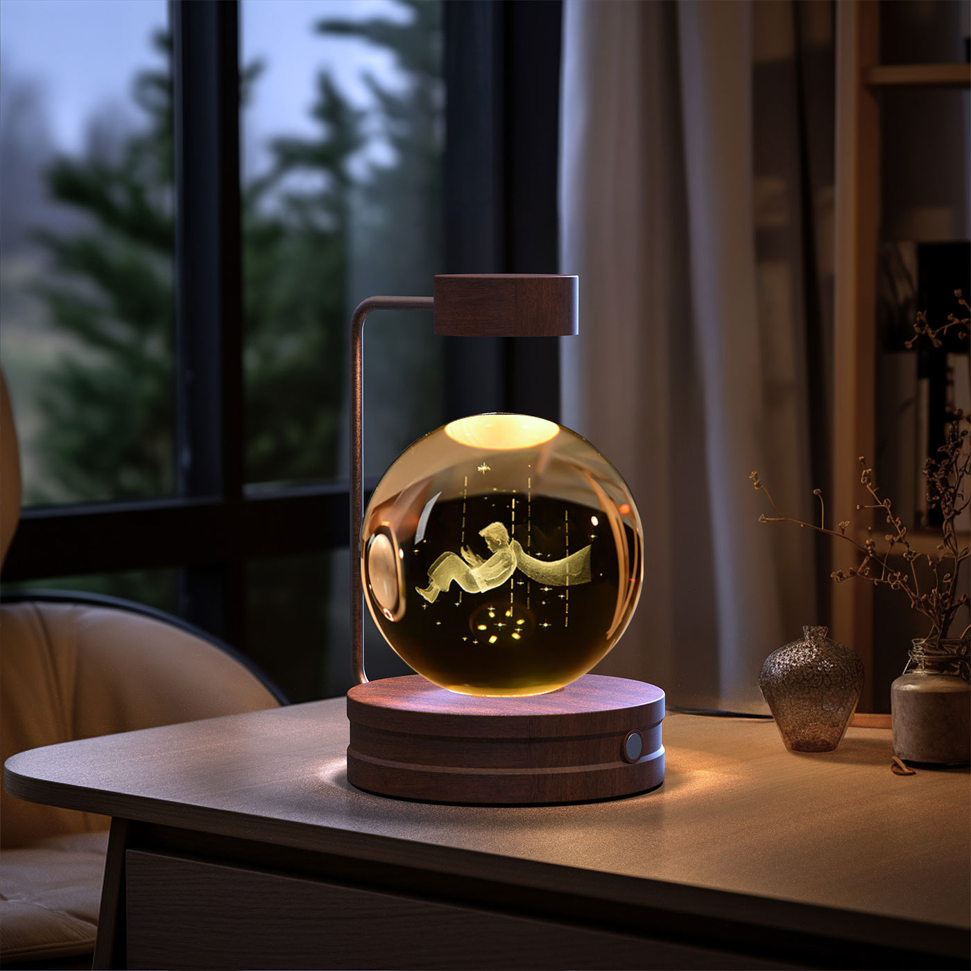 Crystal Ball Cosmic Dinosaur Night Light